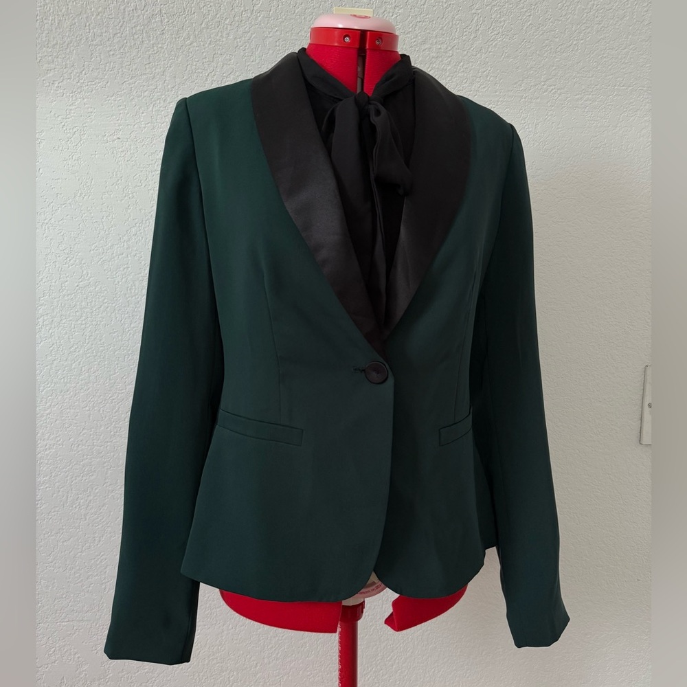 Emerald Green and Black Blazer